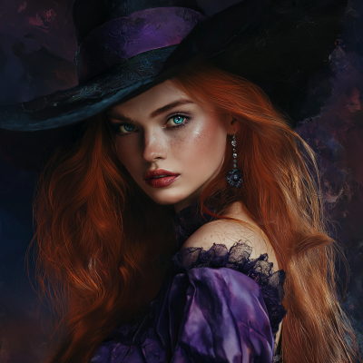 Witch in Purple Dress