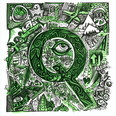 Thick Green Doodle Art