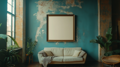 Empty Picture Frame in Modern Loft