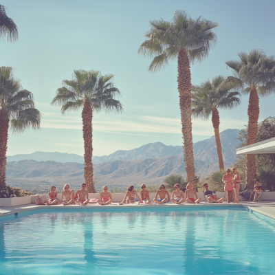 Vintage Palm Springs Pool Scene