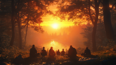 Sunset in the Forest