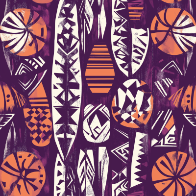 Hawaiian Basketball Tapa Pattern