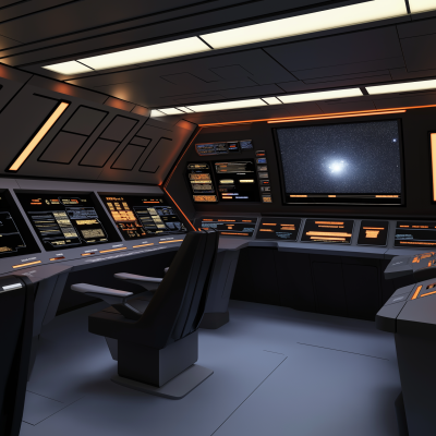 Futuristic Starship Bridge Interior