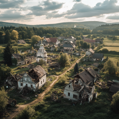 Aerial View of a War Zone