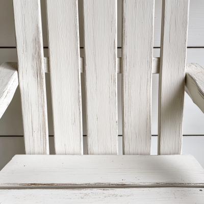 Close-up of White Adirondack Chair Texture