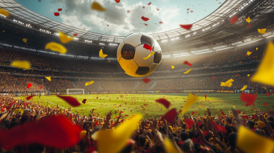Cheering Crowd at Soccer Match
