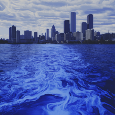 Detroit River Dyed Blue