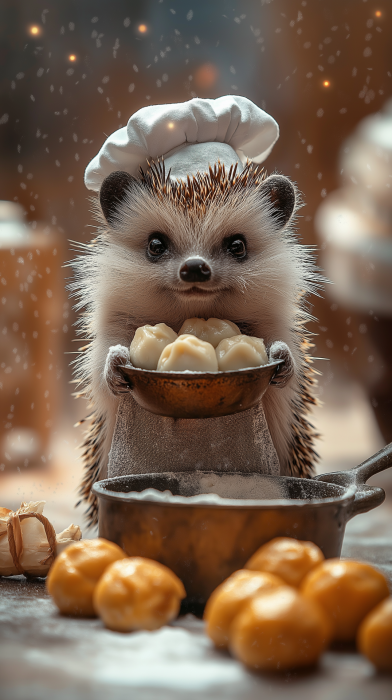Cute Hedgehog Chef