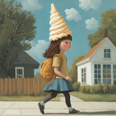 Girl with Ice Cream Hat