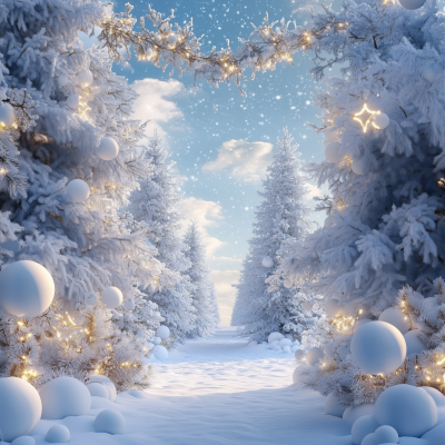 Snowy Forest Decorations