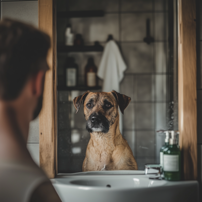 Dog in the Bathroom