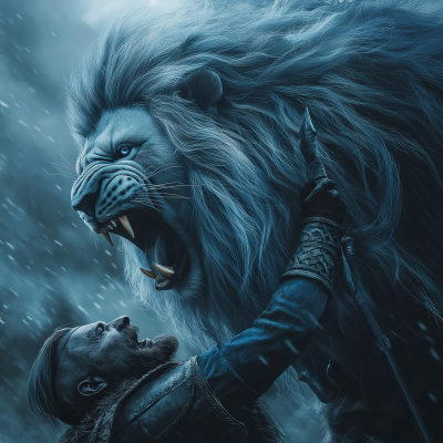 Lion and Viking Encounter