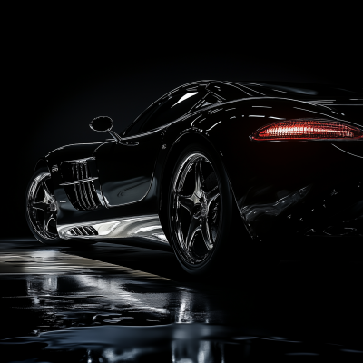 Luxury Car on Black Background