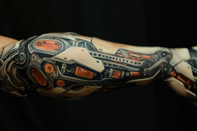 Biomechanical Sleeve Tattoo Design