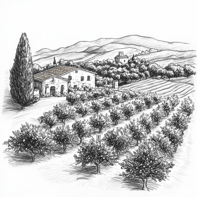 Olive Oil Farm Graphic