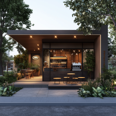 Modern Coffee Shop Exterior