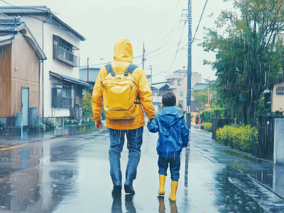 Evacuation in Heavy Rain