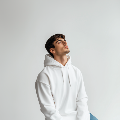 Man in White Hoodie