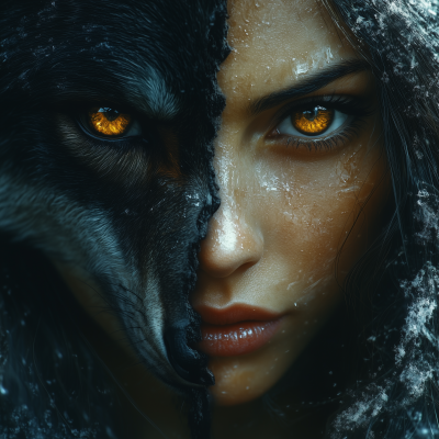 Half Wolf Half Woman