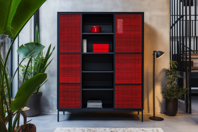 Navy Blue Metal Cabinet
