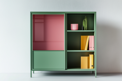 Pastel Green Office Cabinet