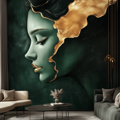 Elegant Green Mural