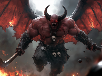 Ominous Demon in Flight