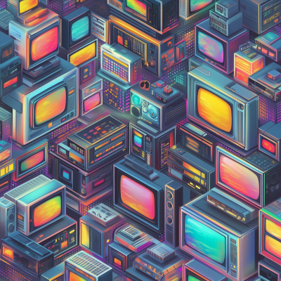 Iridescent Isometric Televisions