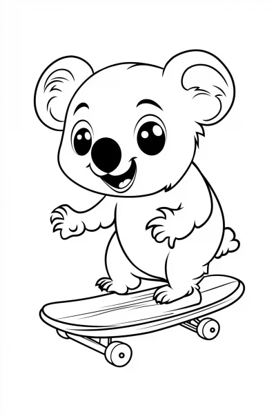 Koala on Skateboard