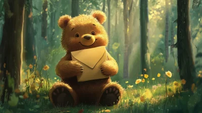 Cute Bear with Letter Envelope