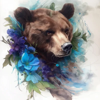 Realistic Brown Bear Tattoo