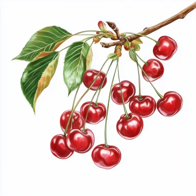 Ripened Cherry Branch