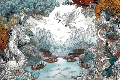 Chinese Mythology Scene