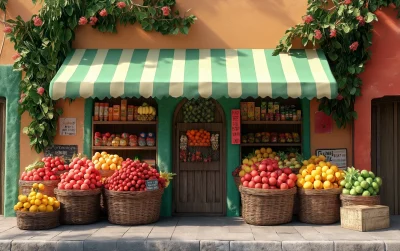 Vibrant Mexican Fruit Store