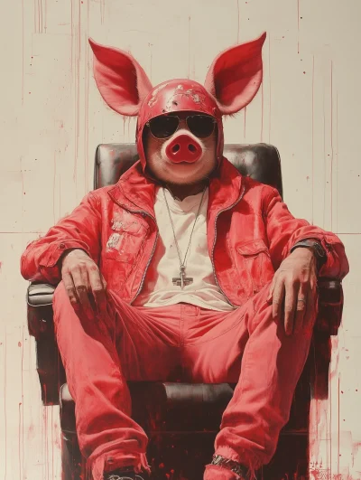 Gangster in Pig Helmet