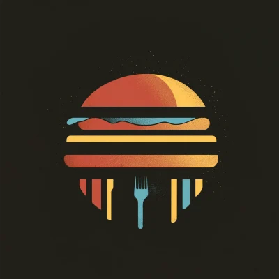 Deconstructed Hamburger Logo Design