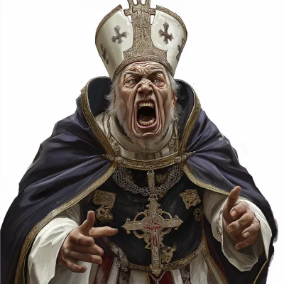Angry Bishop in Regalia
