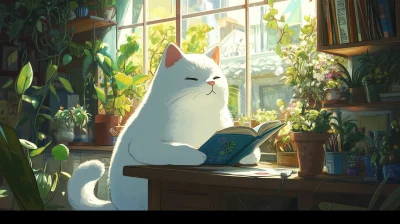 Cozy Cat Reading