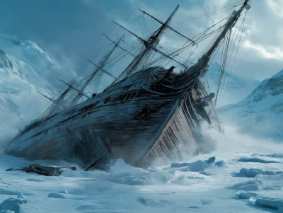 HMS Erebus Trapped in Ice