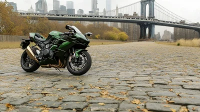 Kawasaki Ninja H2 on Helipad