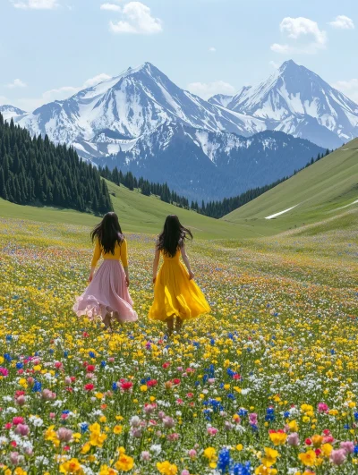 Flower Field at Longtianshan Mountain