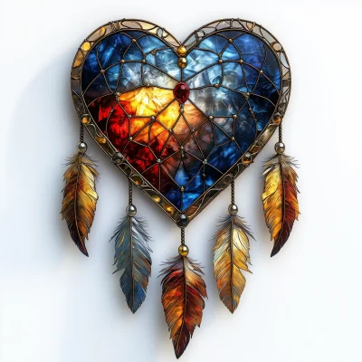 Stained Glass Heart Mosaic