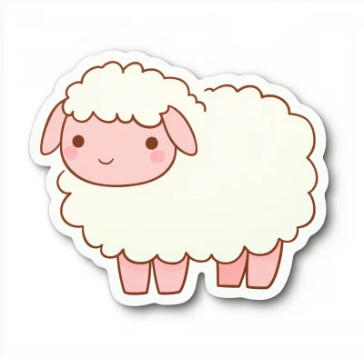 Cute Pink Sheep Sticker