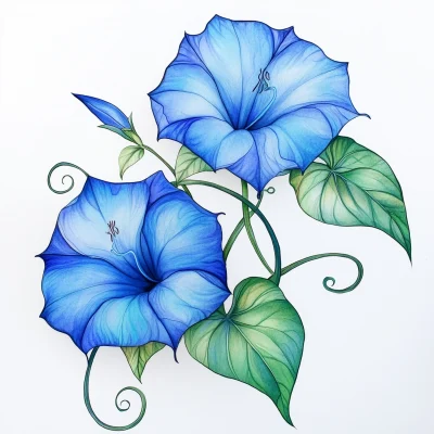 Blue Morning Glories