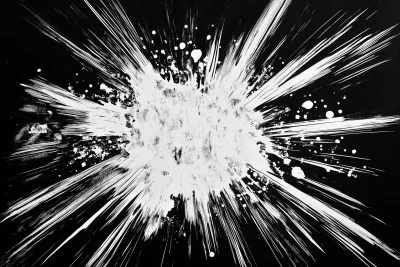 White Explosion on Black