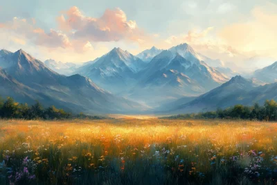 Serene Pastel Landscape