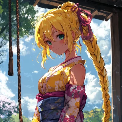 Anime Girl in Traditional Costume