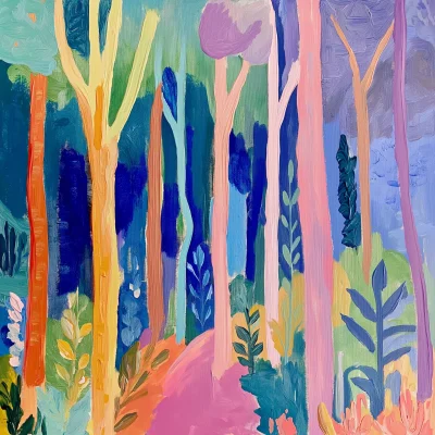 Tall Forest Painting