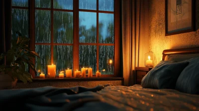 Tranquil Bedroom with Candles