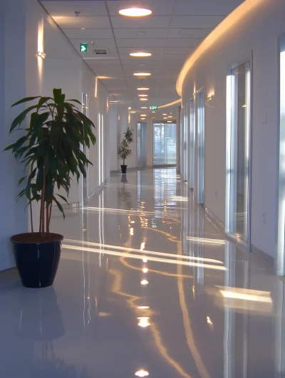 Bright Office Hallway